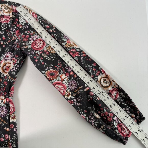 Mille Astrid Tassel Midi Dress Size M Bloomsbury Floral Long Sleeve Pockets - Picture 12 of 15